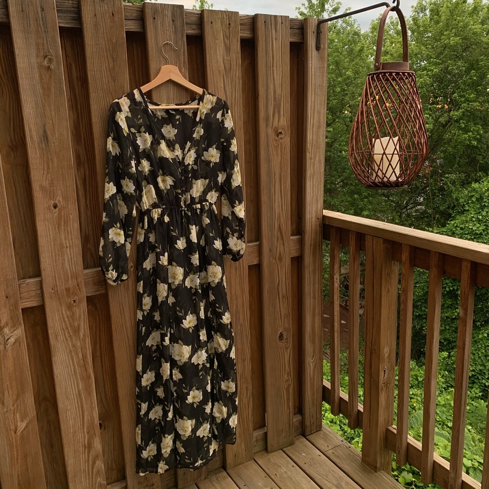 Forever 21 Sheer Floral Maxi
